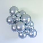 11 inch TUFTEX Effects Silvery Chrome Latex Balloons - 50 ct