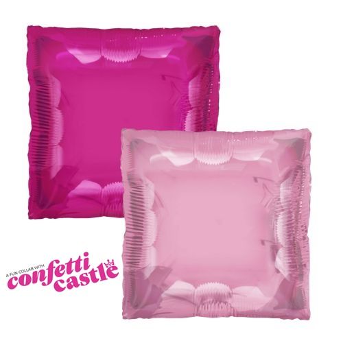 24 inch Tuf-Tex Squared Pink Foil Balloon - Pkg