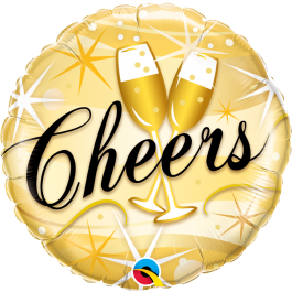Qualatex 18 inch Foil Mylar Happy New Year Cheers Starburst Round Balloon