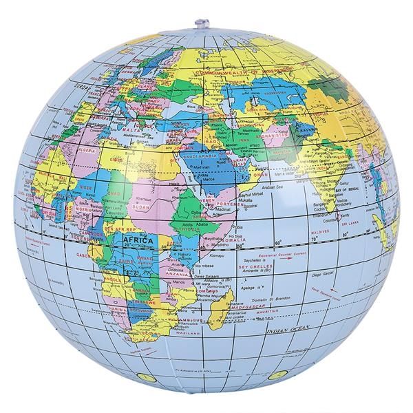 16 Inch Blue Earth Globe Beach Ball World Map School Aid