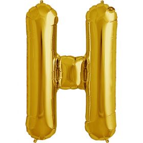 34 inch Kaleidoscope Gold Letter H Foil Mylar Balloon
