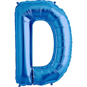34 inch Kaleidoscope Blue Letter D Foil Balloon