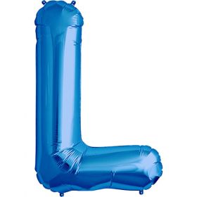 34 inch Northstar Blue Letter L Foil Balloon