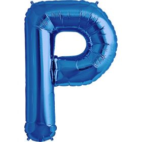 34 inch Kaleidoscope Blue Letter P Foil Balloon