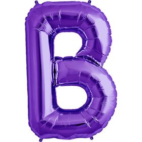 34 inch Purple Letter B Foil Mylar Balloon
