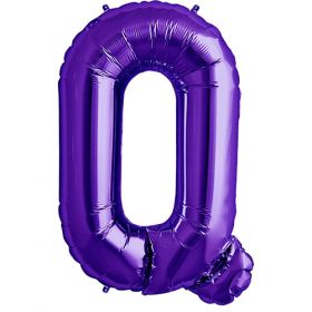 34 inch Purple Letter Q Foil Mylar Balloon