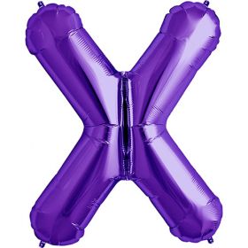 34 inch Purple Letter X Foil Mylar Balloon