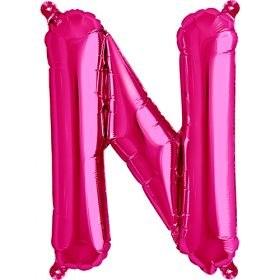 16 inch Northstar Magenta Letter N Foil Mylar Balloon