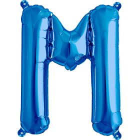 16 inch Northstar Blue Letter M Foil Mylar Balloon