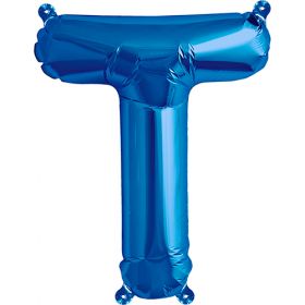 16 inch Northstar Blue Letter T Foil Mylar Balloon
