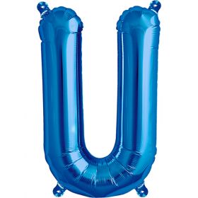 16 inch Northstar Blue Letter U Foil Mylar Balloon
