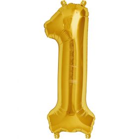 16 inch Northstar Gold Number 1 Foil Mylar Balloon