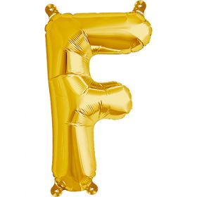 16 inch Northstar Gold Letter F Foil Mylar Balloon