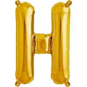16 inch Northstar Gold Letter H Foil Mylar Balloon