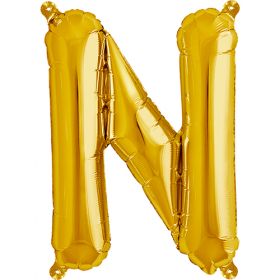 16 inch Northstar Gold Letter N Foil Mylar Balloon