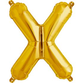 16 inch Northstar Gold Letter X Foil Mylar Balloon