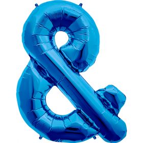 34 inch Northstar Blue Ampersand Symbol Foil Balloon