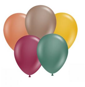 11 inch Tuf-Tex Assorted Autumn Latex Balloons - 100 count