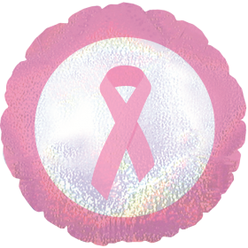 18 inch Breast Cancer Ribbon Dazzleloon Foil Balloon