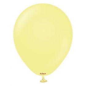 5 inch Kalisan Macaron Matte Yellow Latex Balloons - 100ct