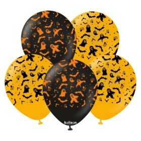 12 inch Kalisan Halloween Theme 2 Latex Balloons 25 ct