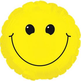 31 inch Yellow Smiley Face Foil Mylar Circle Balloon