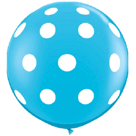 Qualatex Robin's Egg Blue Big Polka Dots Around 36 inch Latex Balloons - 2 count