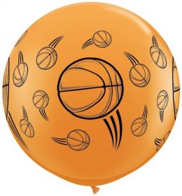 Qualatex Basketball Design Wrap Print 36 inch Latex Balloons - 2 count
