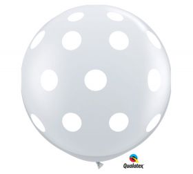 Qualatex Diamond Clear Big Polka Dots Around 36 inch Latex Balloons - 2 count