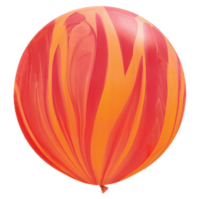 Qualatex Red/Orange Rainbow Agate 30 inch Latex Balloon - 2 count