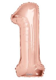 34 inch Kaleidoscope Rose Gold Number 1 Foil Balloon