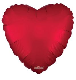 18 inch Matte Red Heart Foil Balloons - flat