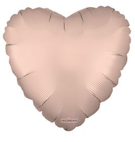 18 inch Matte Rose Gold Heart Foil Balloons - flat
