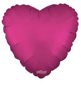 18 inch Matte Hot Pink Heart Foil Balloons - flat