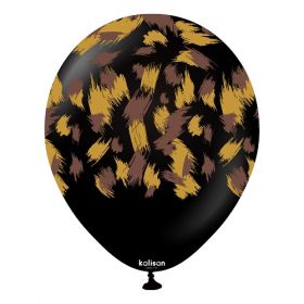 12 inch Kalisan Safari Savanna Printed Latex Balloons - Black - 25ct