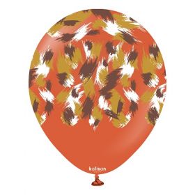 12 inch Kalisan Safari Savanna Printed Latex Balloons - Rust Orange - 25ct