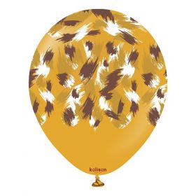 12 inch Kalisan Safari Savanna Printed Latex Balloons - Mustard - 25ct