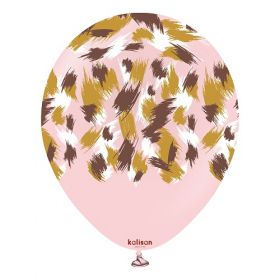 12 inch Kalisan Safari Savanna Printed Latex Balloons - Macaron Pink - 25ct