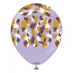 12 inch Kalisan Safari Savanna Printed Latex Balloons - Macaron Lilac - 25ct