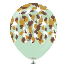 12 inch Kalisan Safari Savanna Printed Latex Balloons - Macaron Green - 25ct