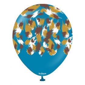 12 inch Kalisan Safari Savanna Printed Latex Balloons - Deep Blue - 25ct