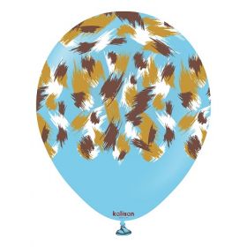 12 inch Kalisan Safari Savanna Printed Latex Balloons - baby Blue - 25ct