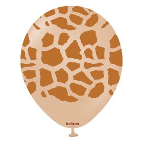 12 inch Kalisan Safari Giraffe Print Desert Sand Latex Balloons - 25 ct