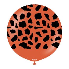24 inch Kalisan Safari Giraffe Print Rust Orange Latex Balloons - 1 ct