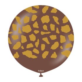 24 inch Kalisan Safari Giraffe Print Chocolate Brown Latex Balloons - 1 ct