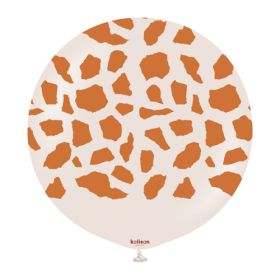 24 inch Kalisan Safari Giraffe Print White Sand Latex Balloons - 1 ct