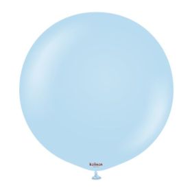 18 inch Kalisan Macaron Matte Blue Latex Balloons - 25 ct