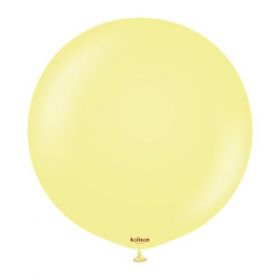 24 inch Kalisan Macaron Matte Yellow Latex Balloons - 2 ct