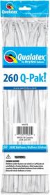 260Q Qualatex Q-Pak White Latex Balloons - 50 count
