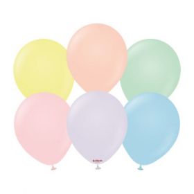 18 inch Kalisan Macaron Matte Assorted Latex Balloons - 25 ct